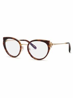 New Chopard VCH367S 0909 Cat Eye Shiny Havana Women Eyeglasses Authentic